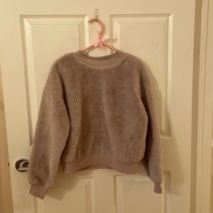 Faux fur sweatshirt